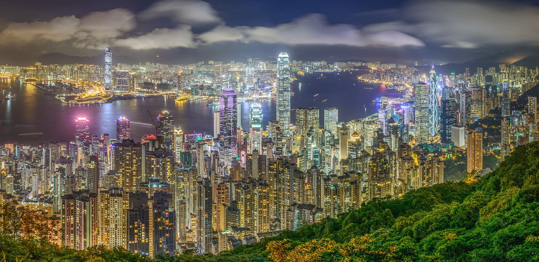 Hong Kong skyline and Victoria Harbour from Victoria Peak